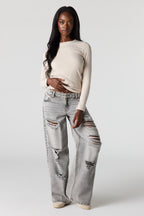 London Ripped Low Rise Super Baggy Jean