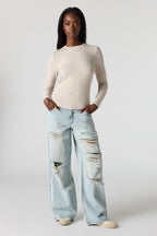 London Ripped Low Rise Super Baggy Jean