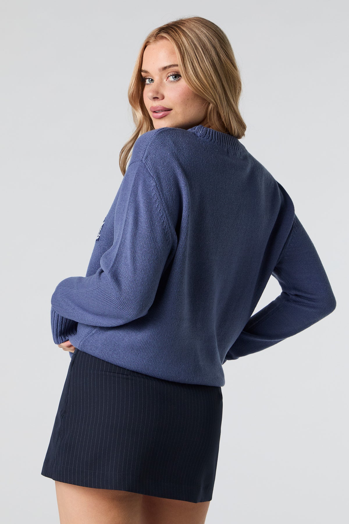 Alt View 2. Mini Wrap Skort - Navy