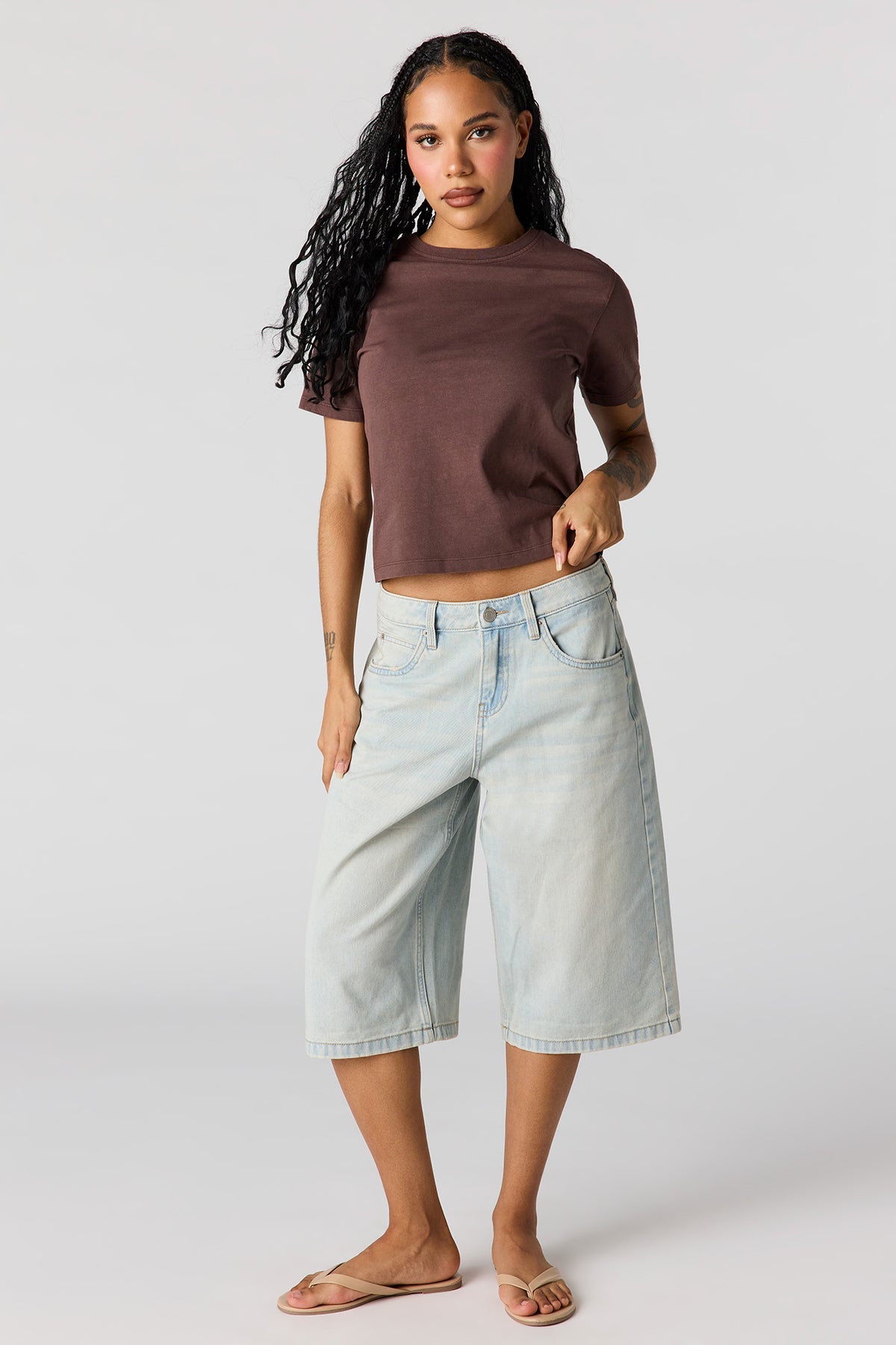 Alt View 5. Low Rise Jort 16" - Light Denim Blue
