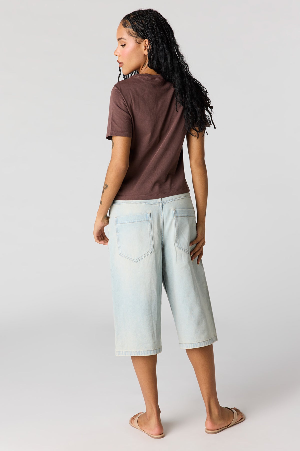 Alt View 4. Low Rise Jort 16" - Light Denim Blue