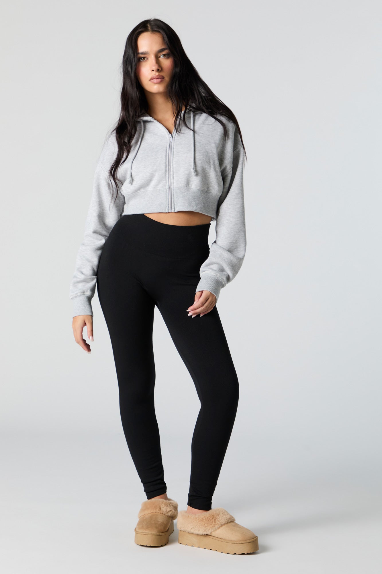 Seamless Solid High Rise Fleece Legging