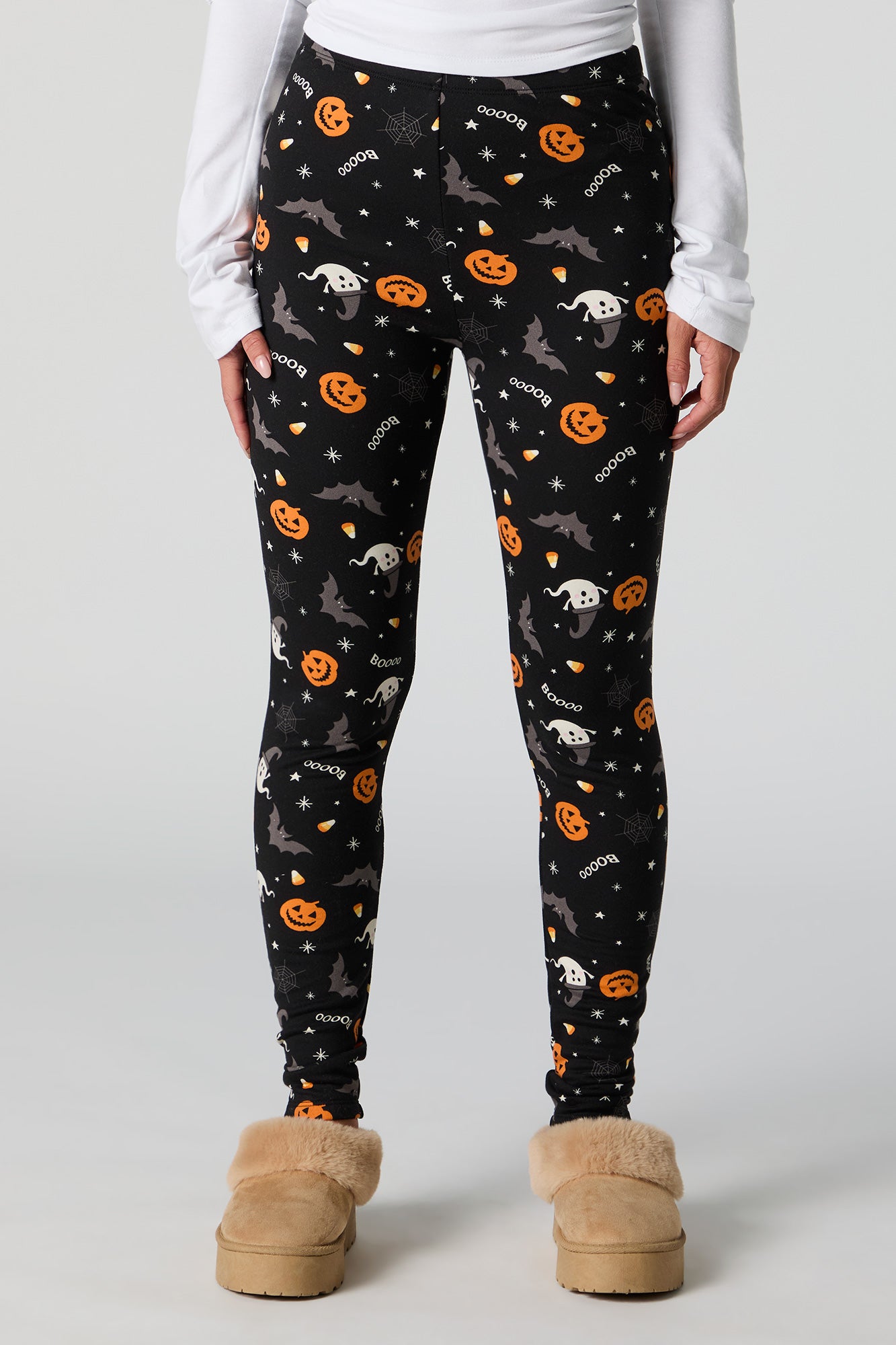 Legging en molleton à imprimé Halloween