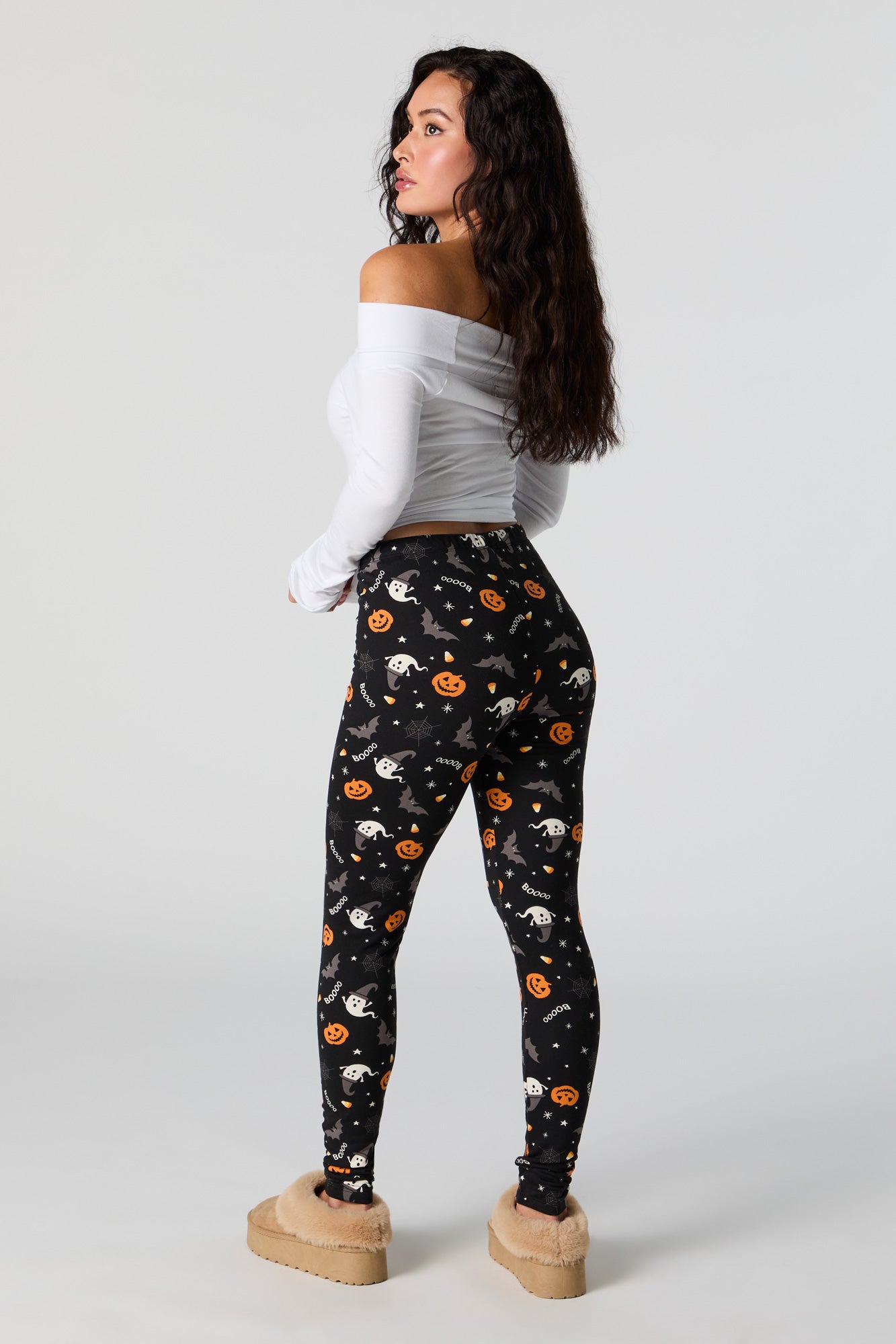 Legging en molleton à imprimé Halloween