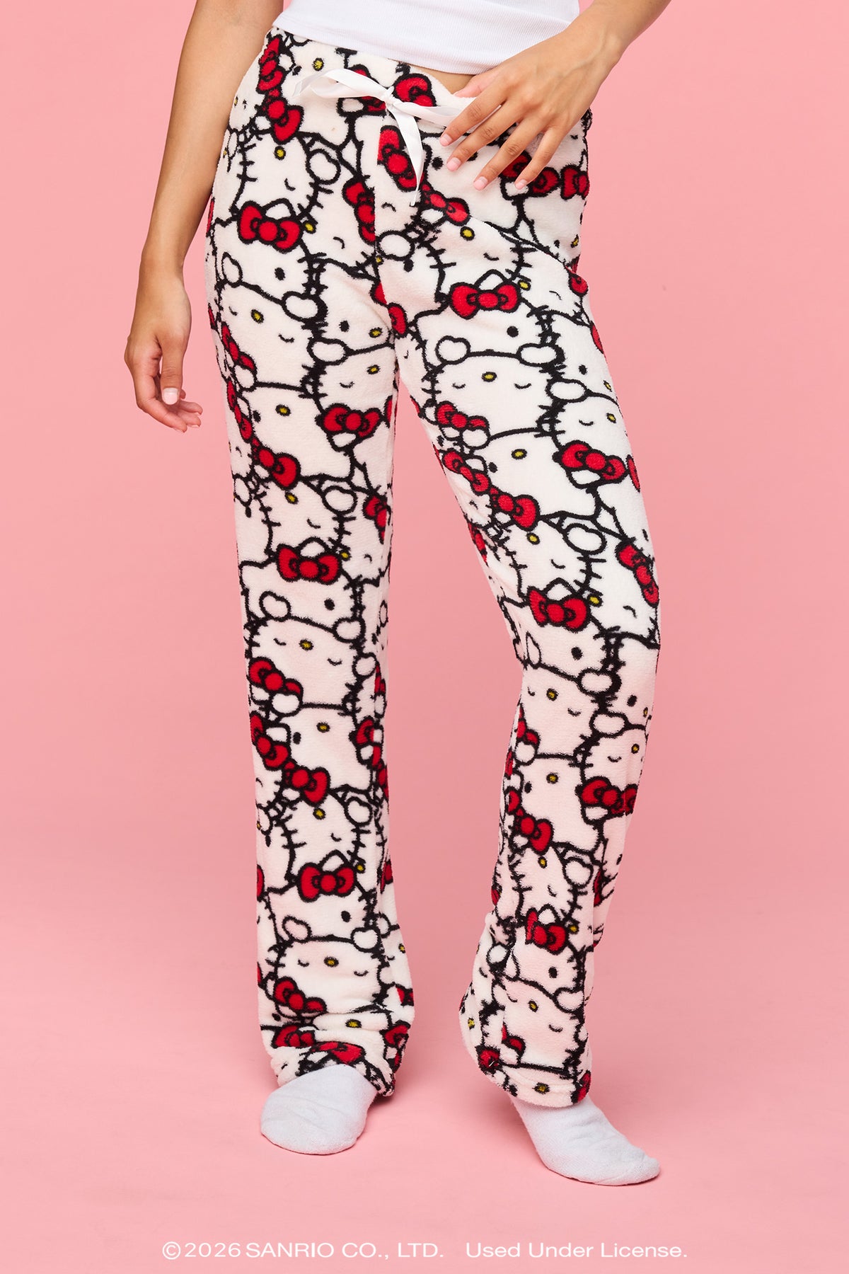 Alt View 2. Hello Kitty® Plush Pajama Pant - White