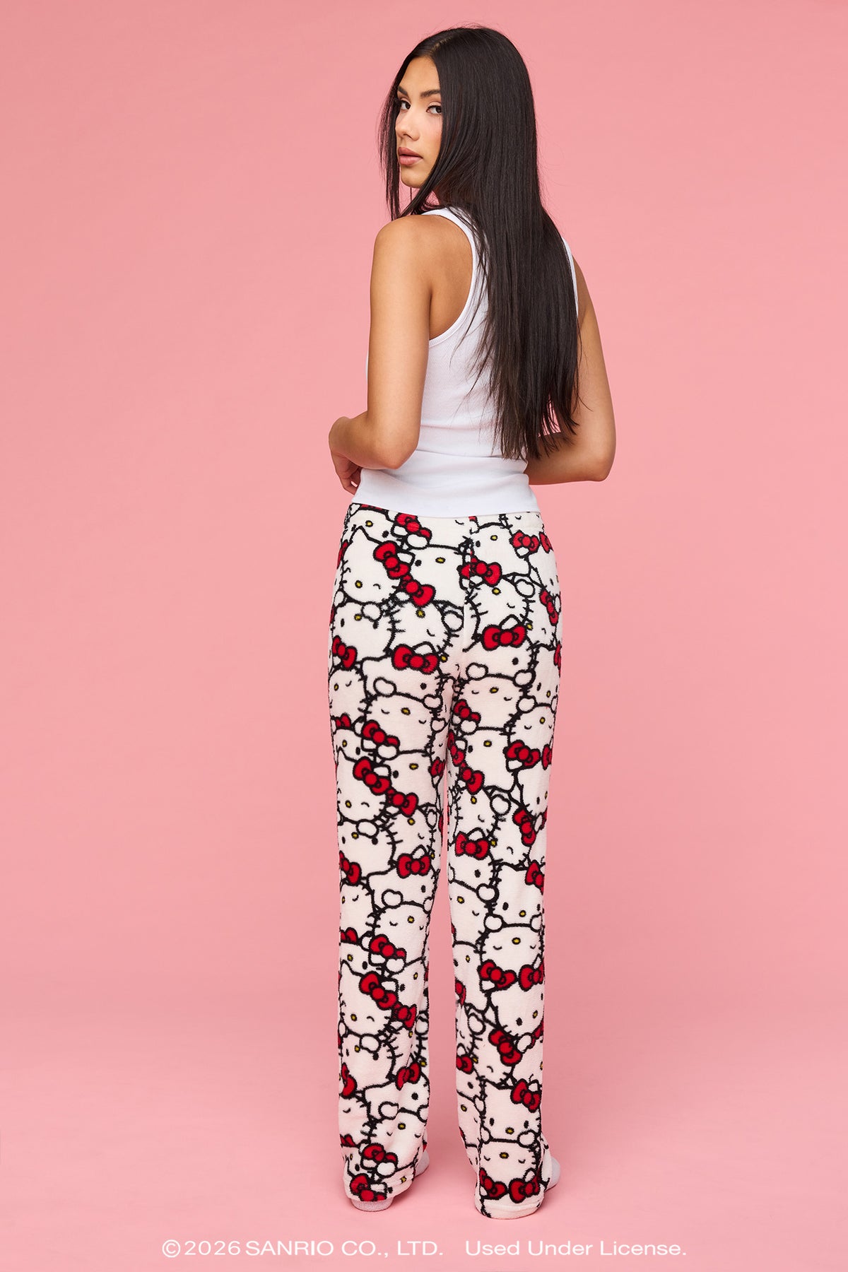 Alt View 3. Hello Kitty® Plush Pajama Pant - White