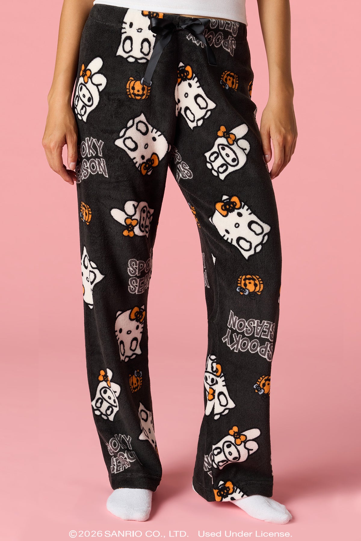 Alt View 2. Hello Kitty® & My Melody™ Halloween Plush Pajama Pant - Black