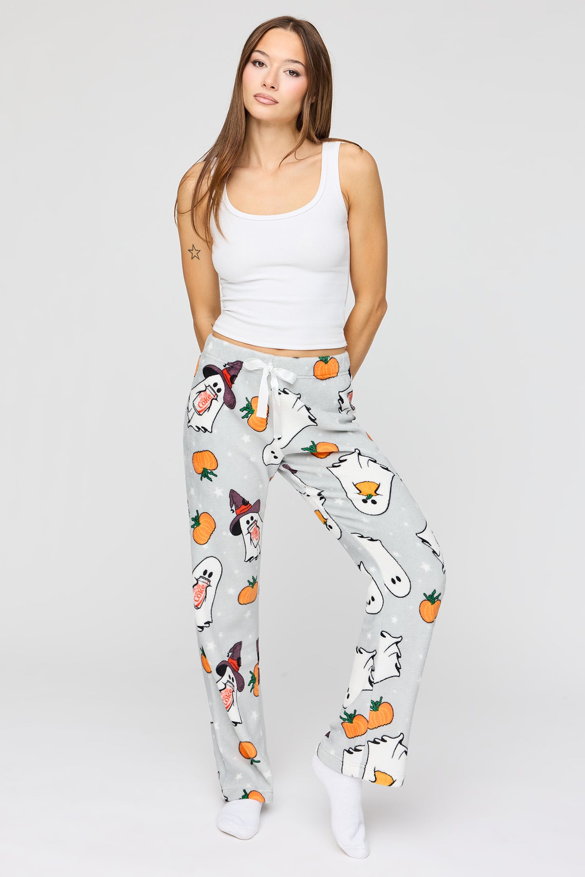 Pantalon de pyjama en peluche à imprimé Diet Coke Halloween 
