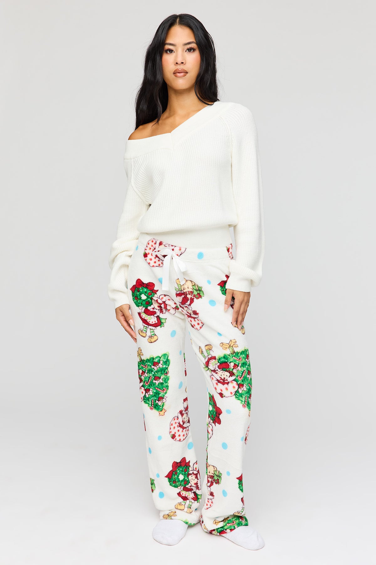 Strawberry Shortcake Christmas Pajama Pant - White
