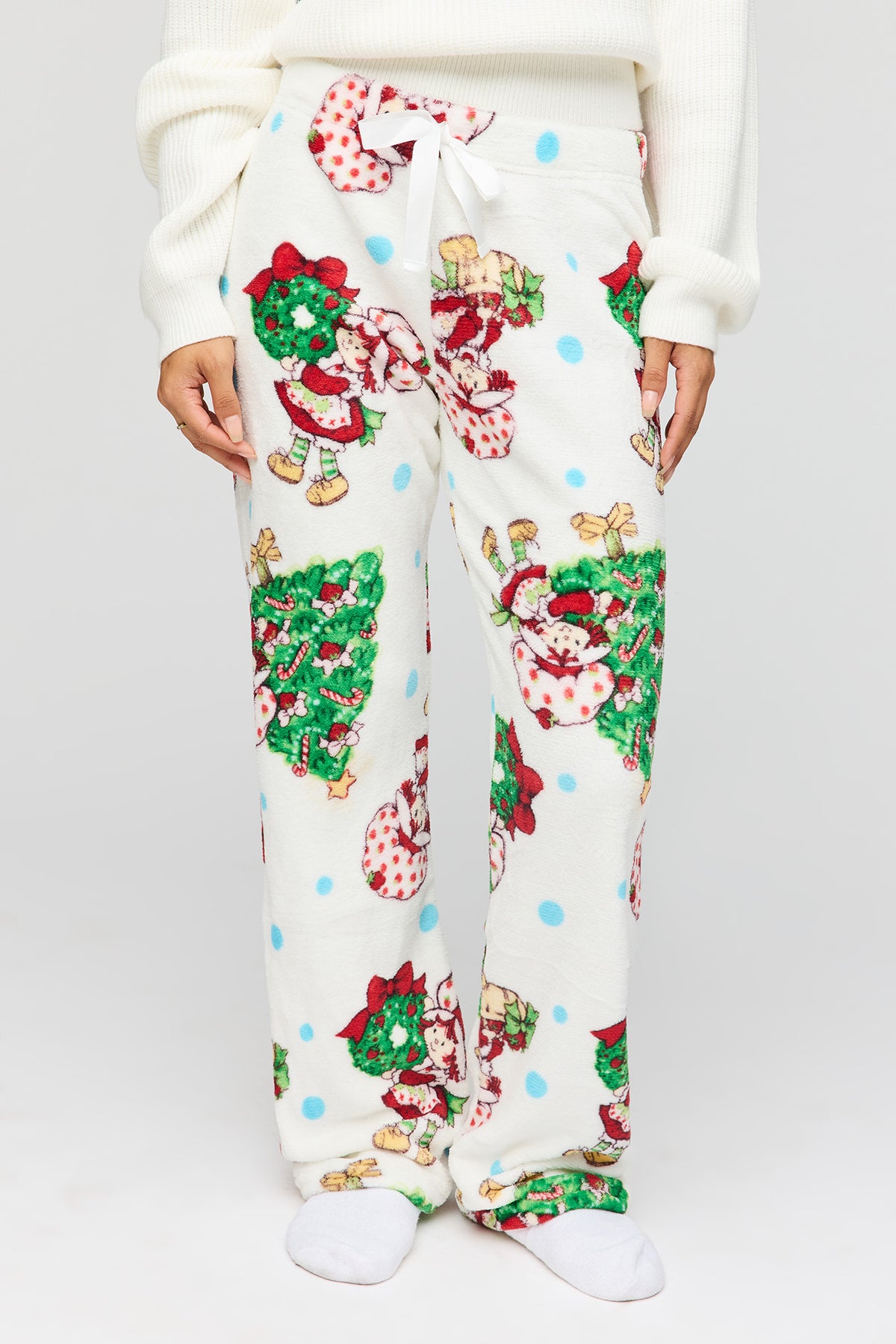 Alt View 2. Strawberry Shortcake Christmas Pajama Pant - White