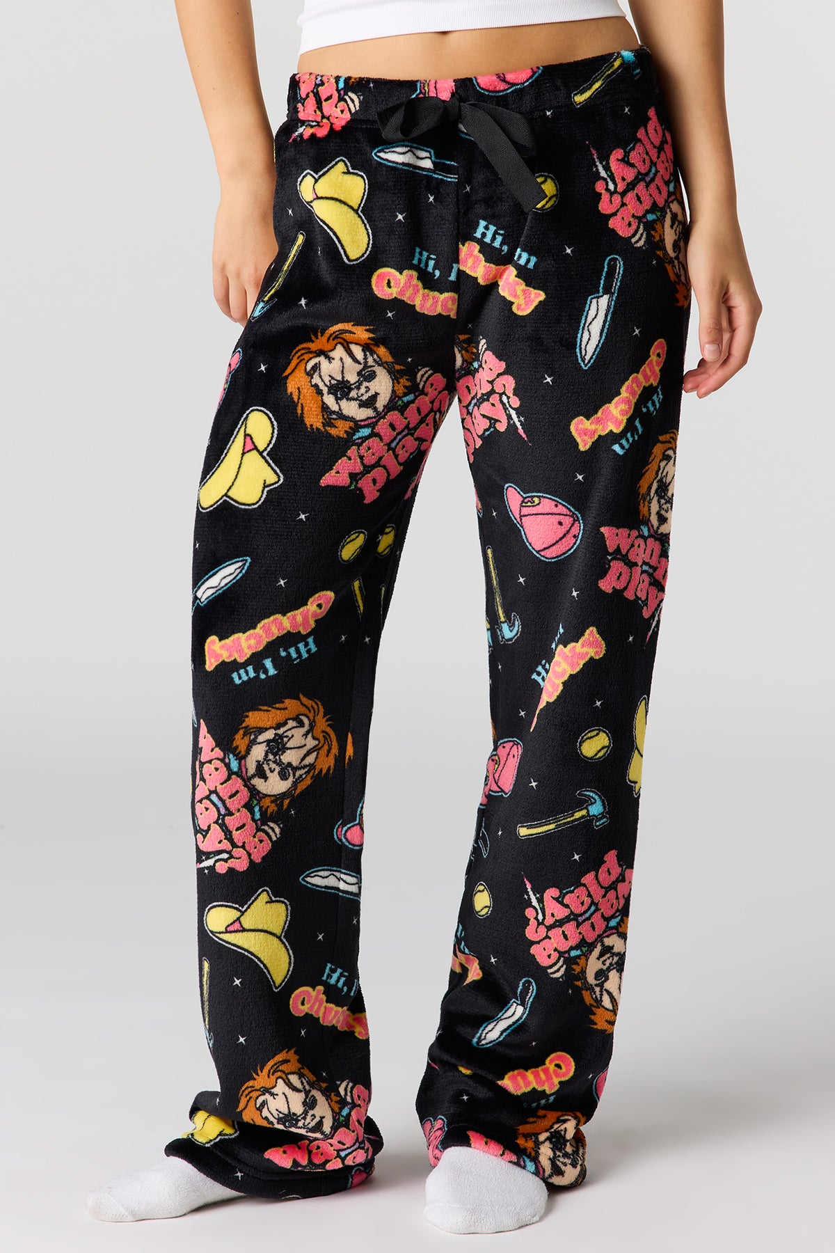 Alt View 2. Halloween Plush Pajama Pant - Black