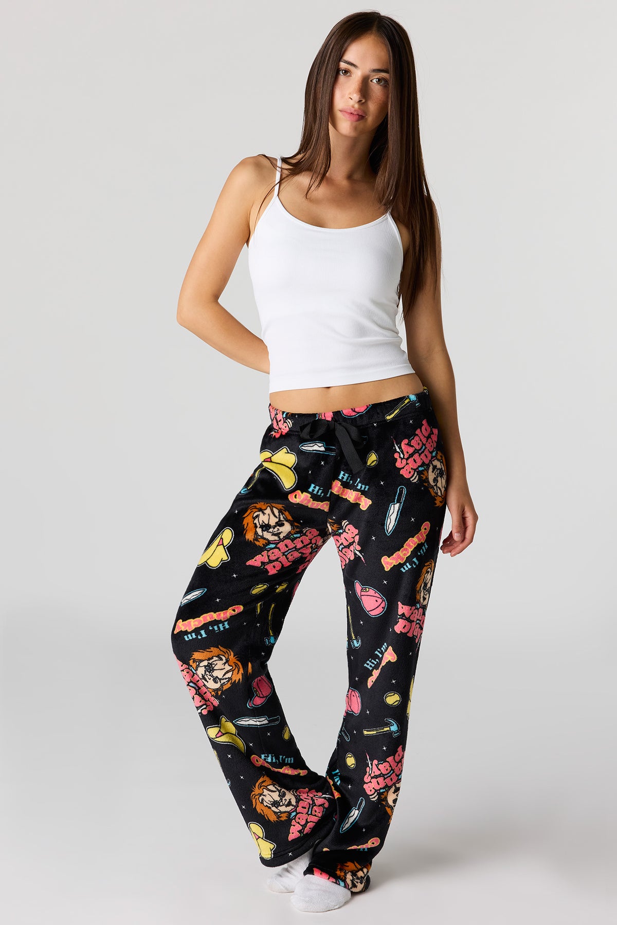 Halloween Plush Pajama Pant - Black