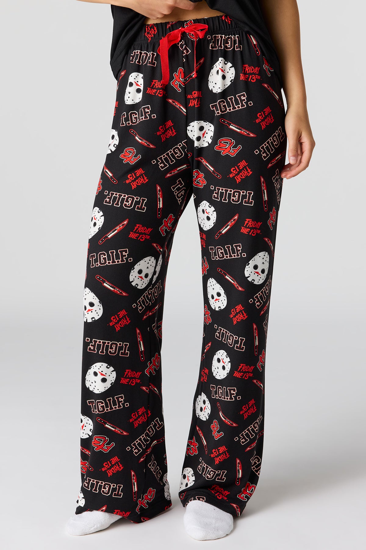 Vue alternative 3. Ensemble pyjama avec haut boutonné à imprimé Halloween et pantalon