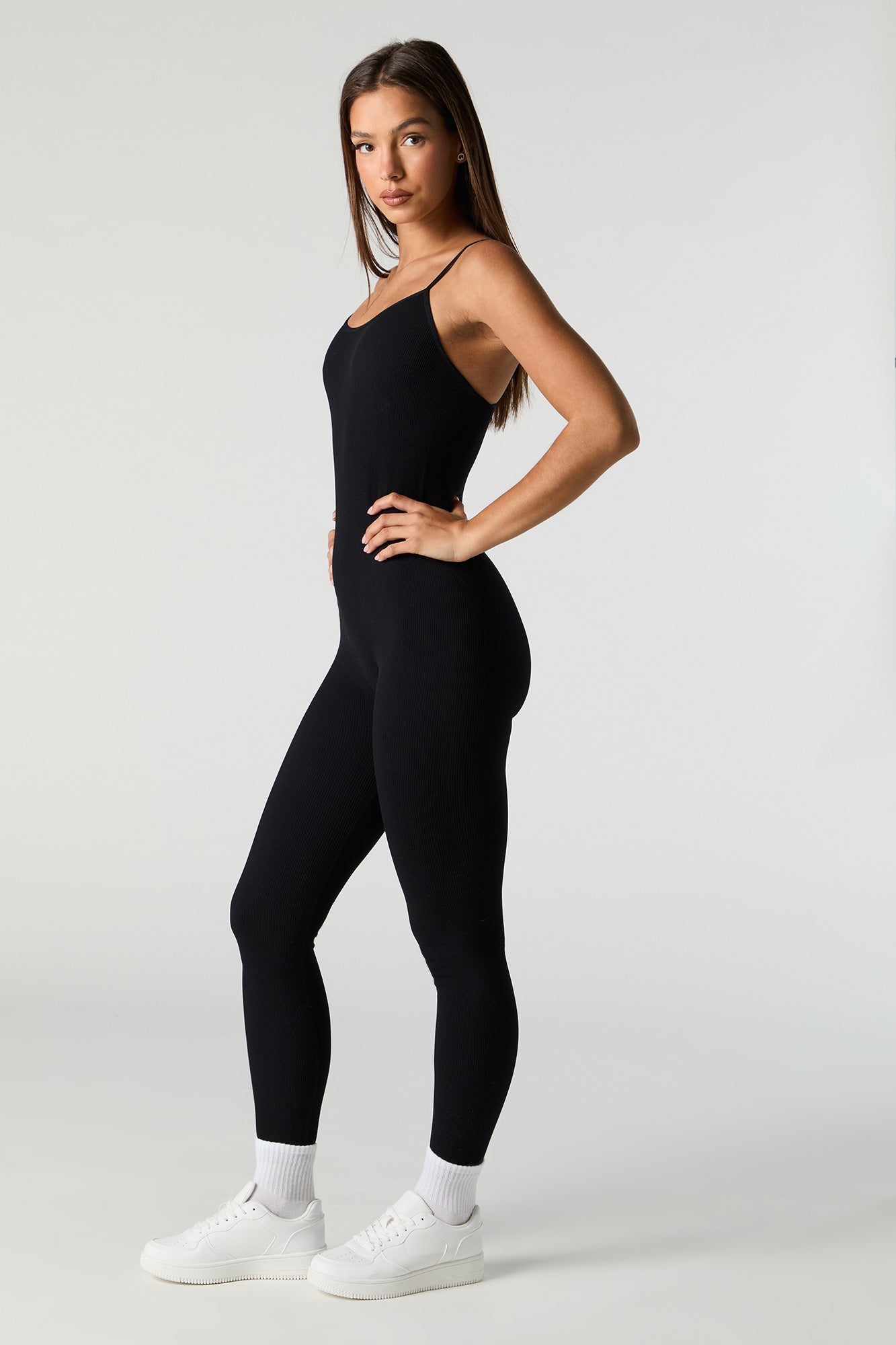Active Seamless Ribbed Scoop Neck Jumpsuit