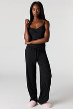 Ribbed Lace Tank & Pant Pajama Set