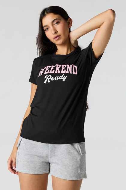 Weekend Ready Graphic Pajama T-Shirt