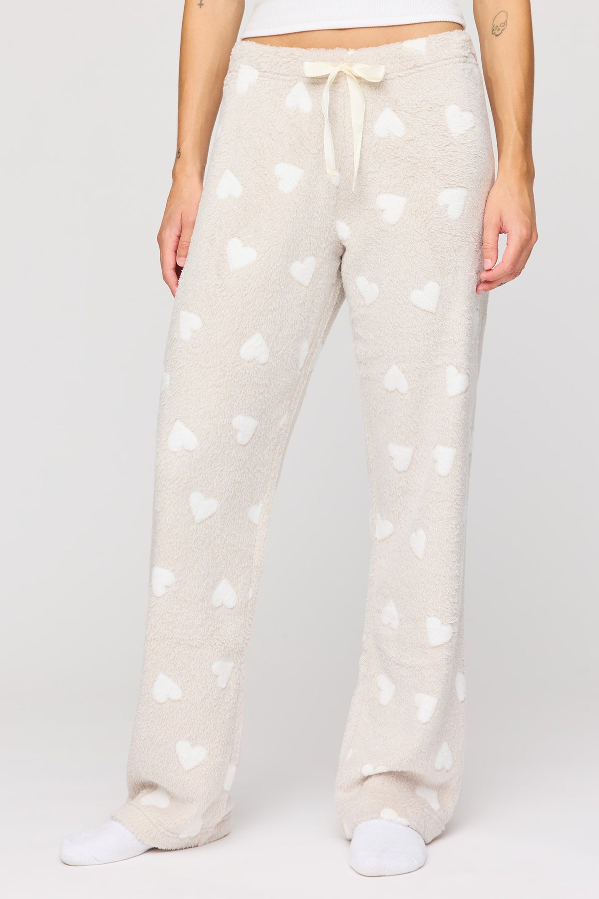 Alt View 2. Plush Pajama Pant - White