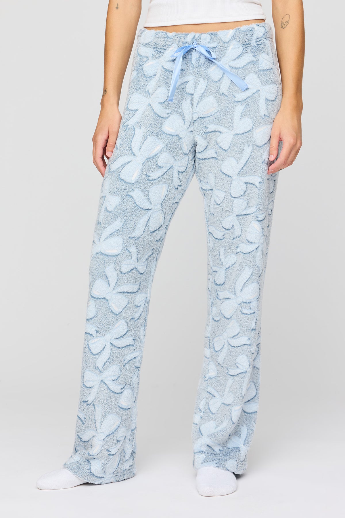 Alt View 2. Plush Pajama Pant - Light Blue