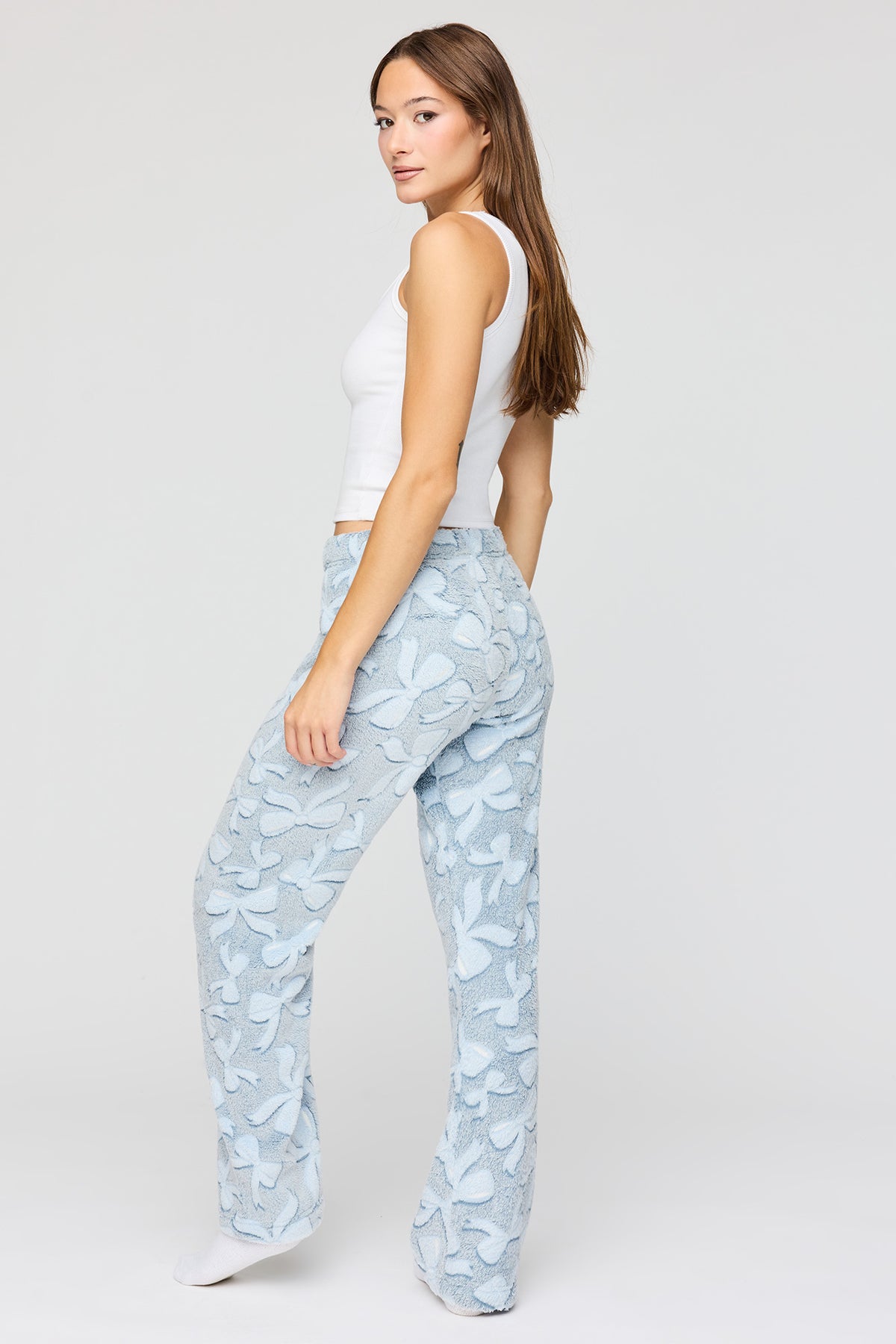 Alt View 3. Plush Pajama Pant - Light Blue