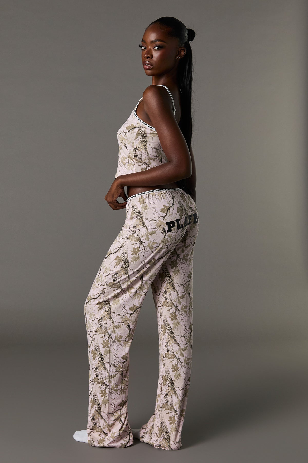 Alt View 4. Playboy Cami & Pant 2 Piece Pajama Set - Natural