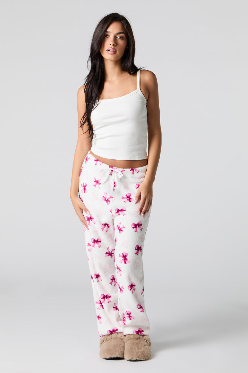 Pantalon de pyjama pelucheux à imprimé Cutesy