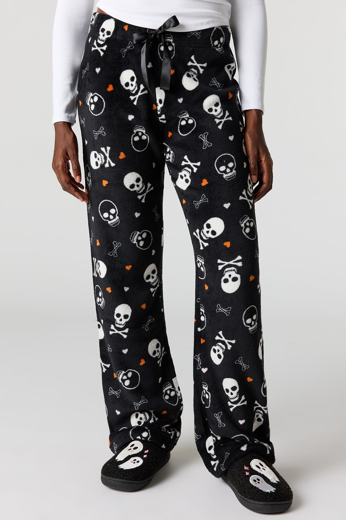 Alt View 5. Halloween Print Plush Pajama Pant - Off White