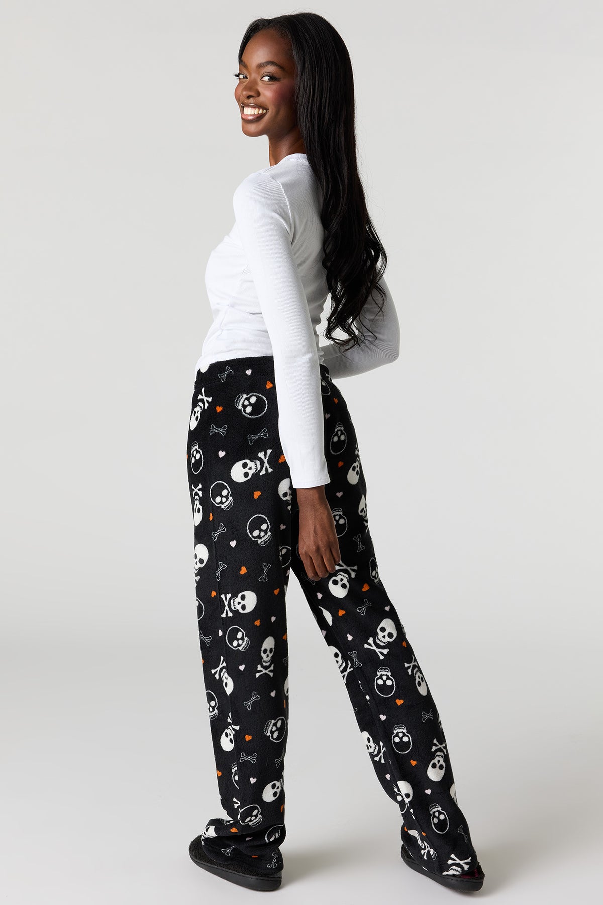 Alt View 6. Halloween Print Plush Pajama Pant - Off White