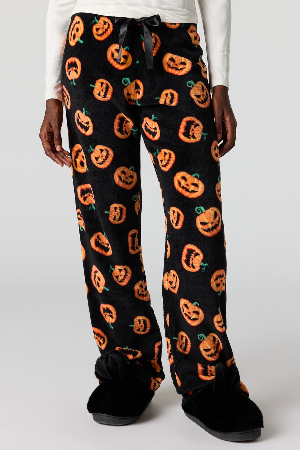 Alt View 8. Halloween Print Plush Pajama Pant - Off White