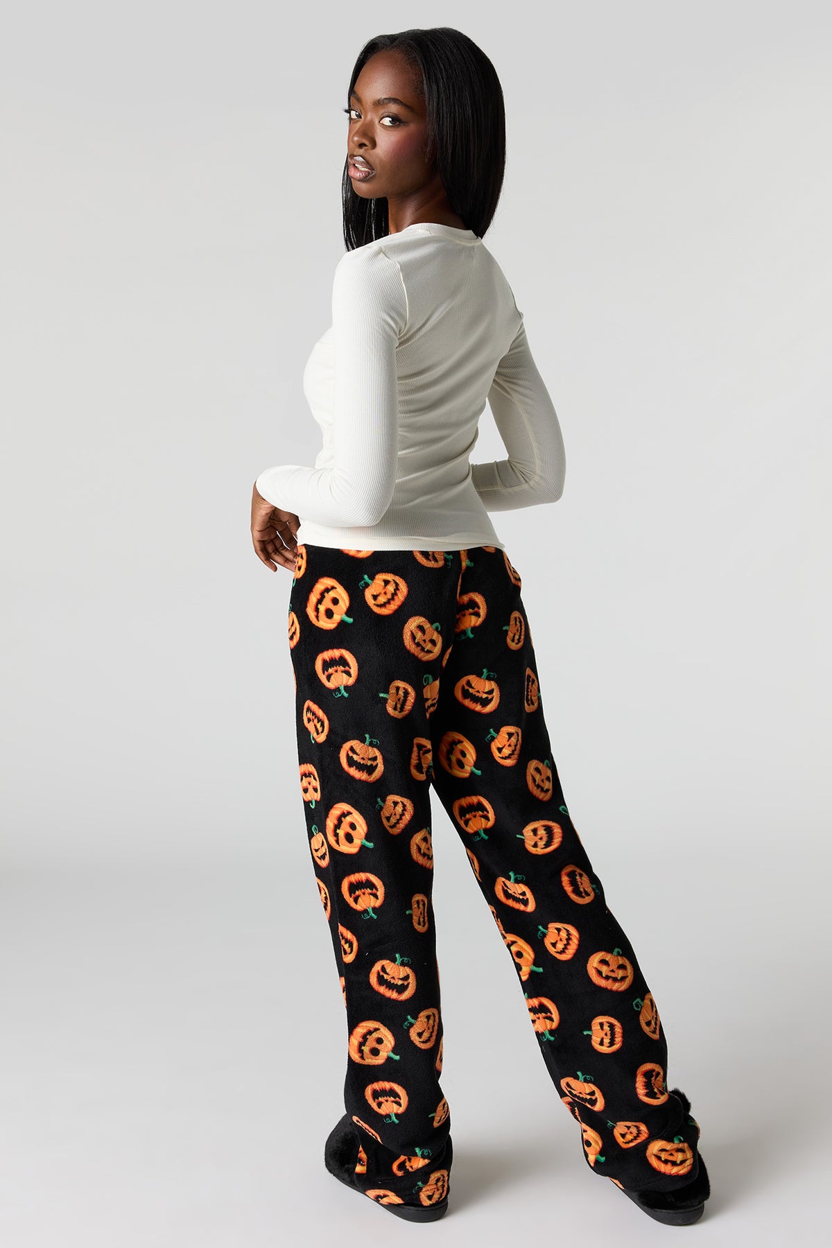 Alt View 9. Halloween Print Plush Pajama Pant - Off White