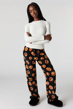 Halloween Print Plush Pajama Pant