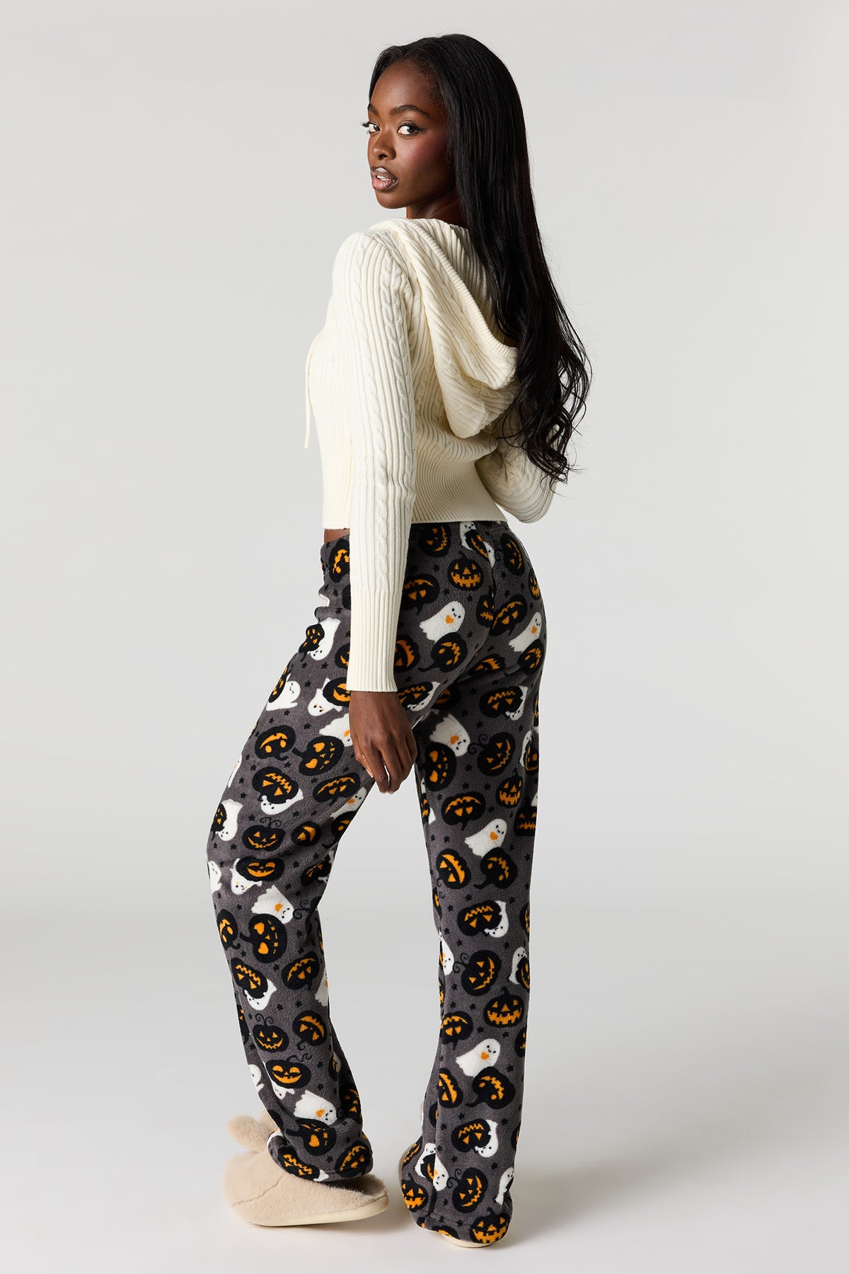Alt View 12. Halloween Print Plush Pajama Pant - Off White