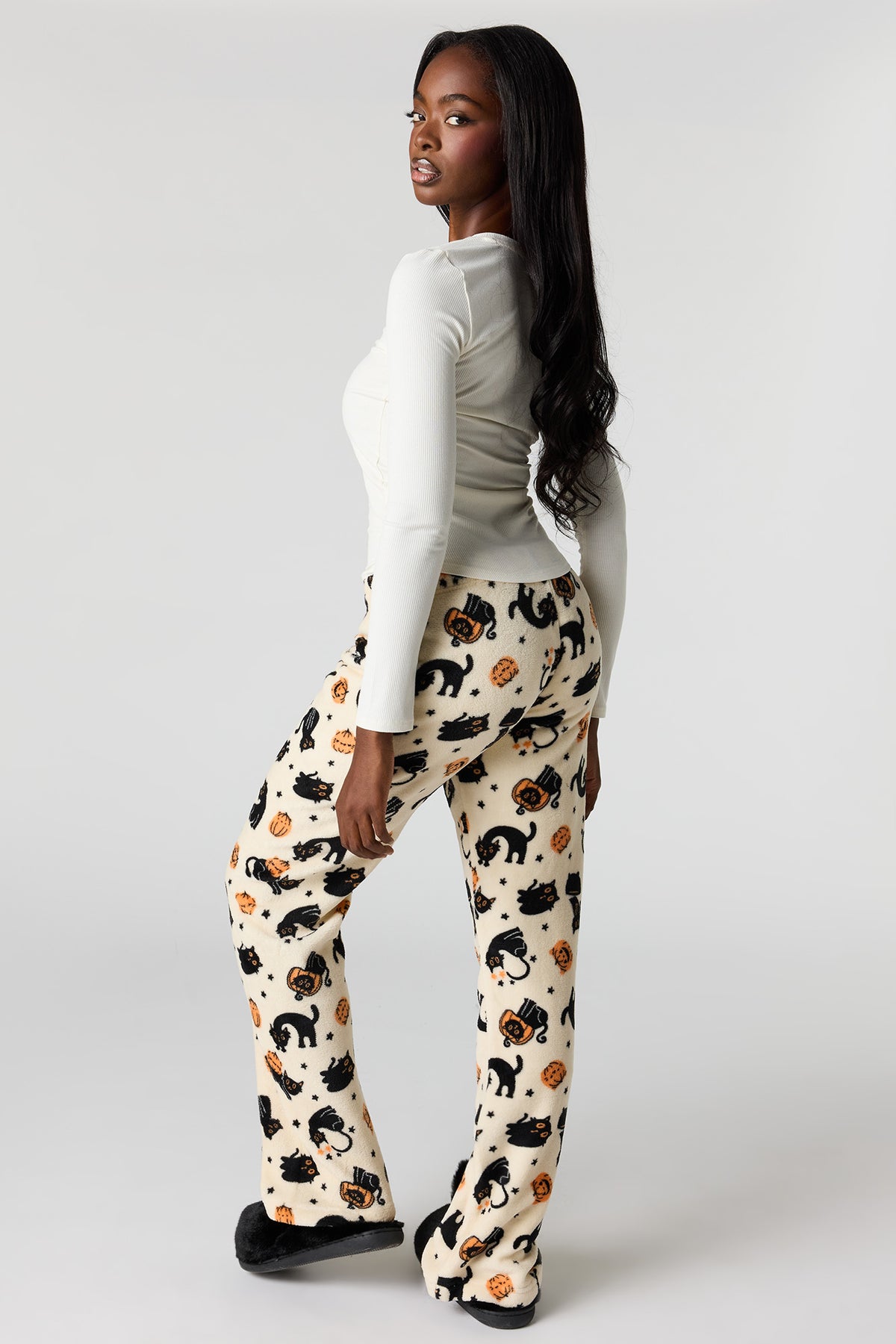 Alt View 18. Halloween Print Plush Pajama Pant - Off White