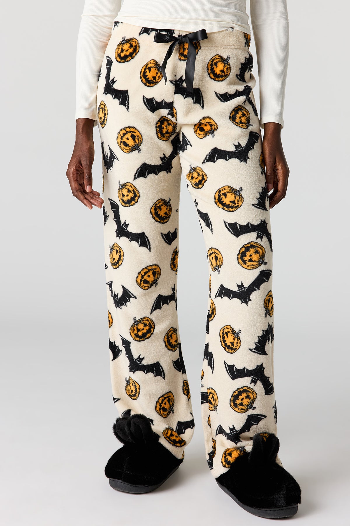 Alt View 20. Halloween Print Plush Pajama Pant - Off White