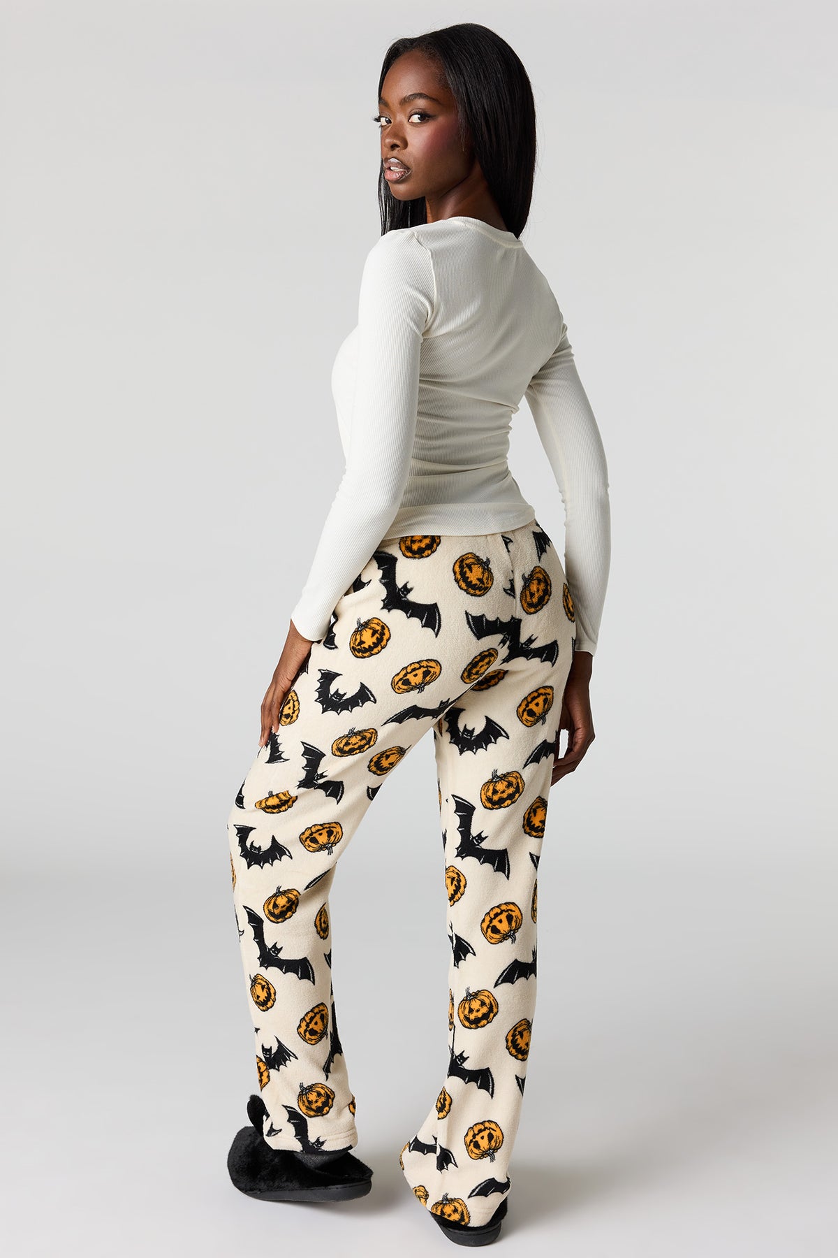 Alt View 21. Halloween Print Plush Pajama Pant - Off White