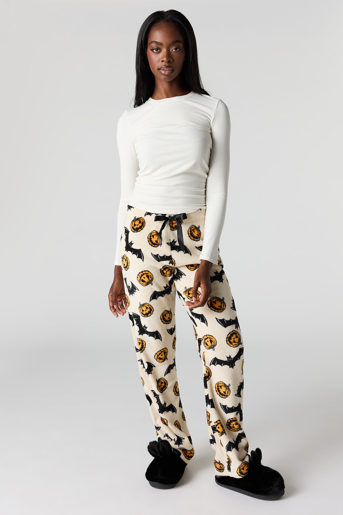 Alt View 19. Halloween Print Plush Pajama Pant - Off White