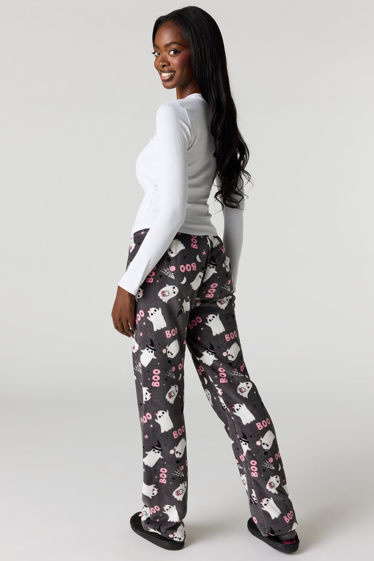 Alt View 27. Halloween Print Plush Pajama Pant - Off White
