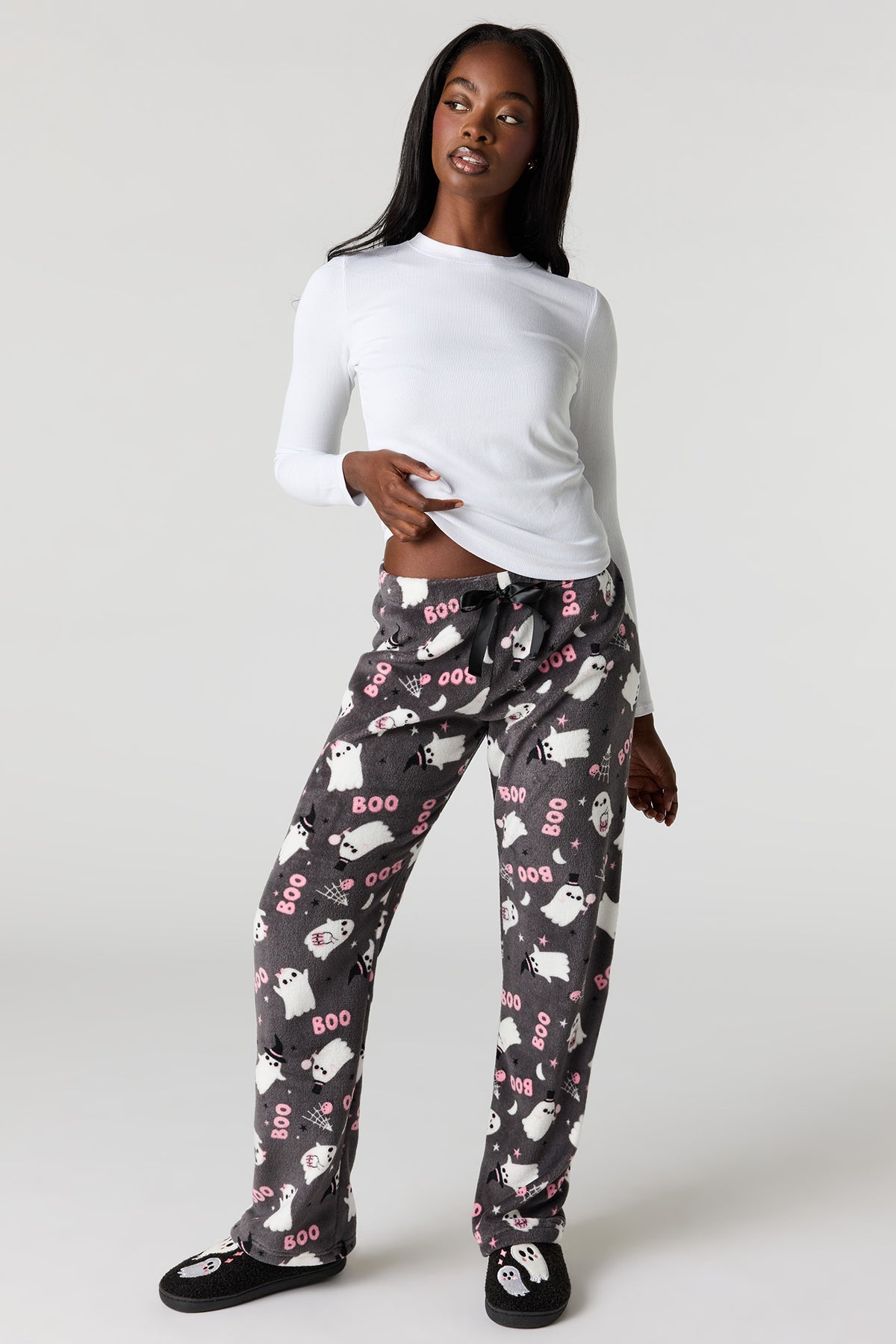 Alt View 25. Halloween Print Plush Pajama Pant - Off White