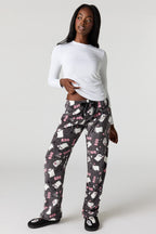 Halloween Print Plush Pajama Pant