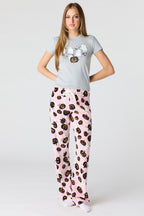 Halloween Graphic T-Shirt & Plush Pant Pajama Set