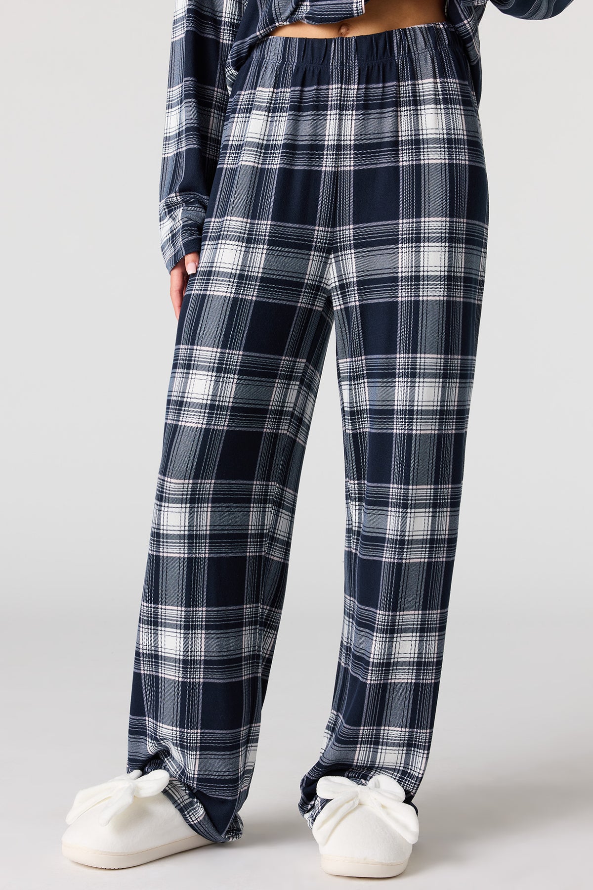 Alt View 3. Button-Up Long Sleeve Top & Pant Pajama Set - Blue