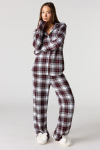 Button-Up Long Sleeve Top & Pant Pajama Set