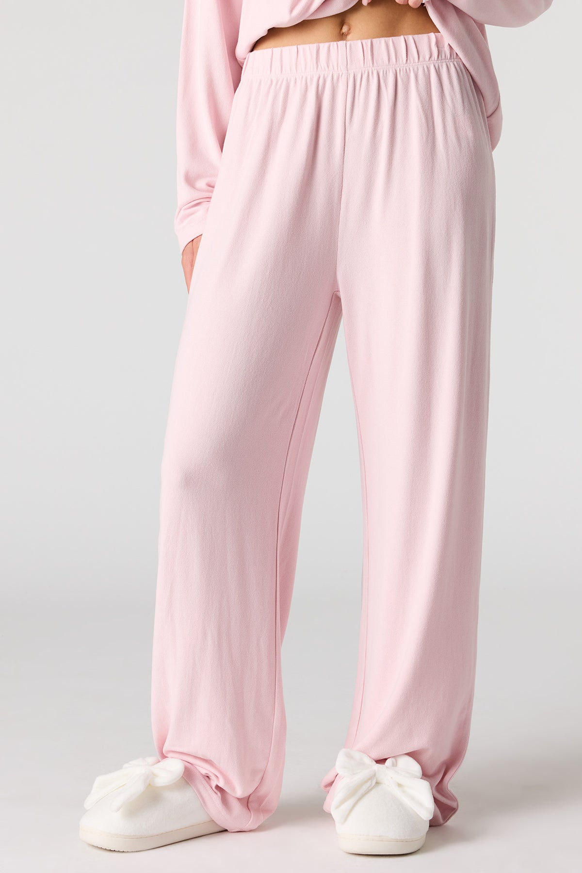 Alt View 3. Button-Up Long Sleeve Top & Pant Pajama Set - Light Pink