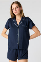 Button-Up Top & Short Pajama Set