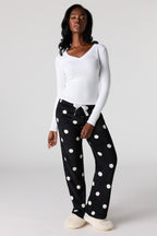 Printed Plush Pajama Pant