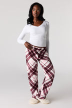 Printed Plush Pajama Pant