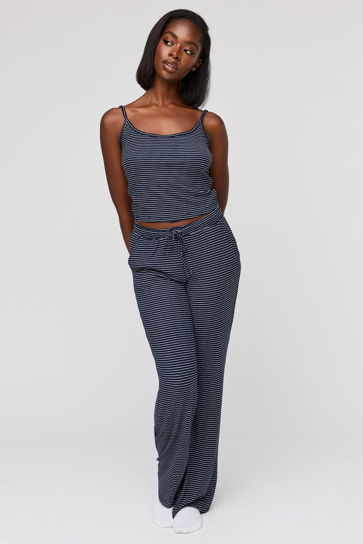 Cami & Pant Printed Pajama Set - Navy