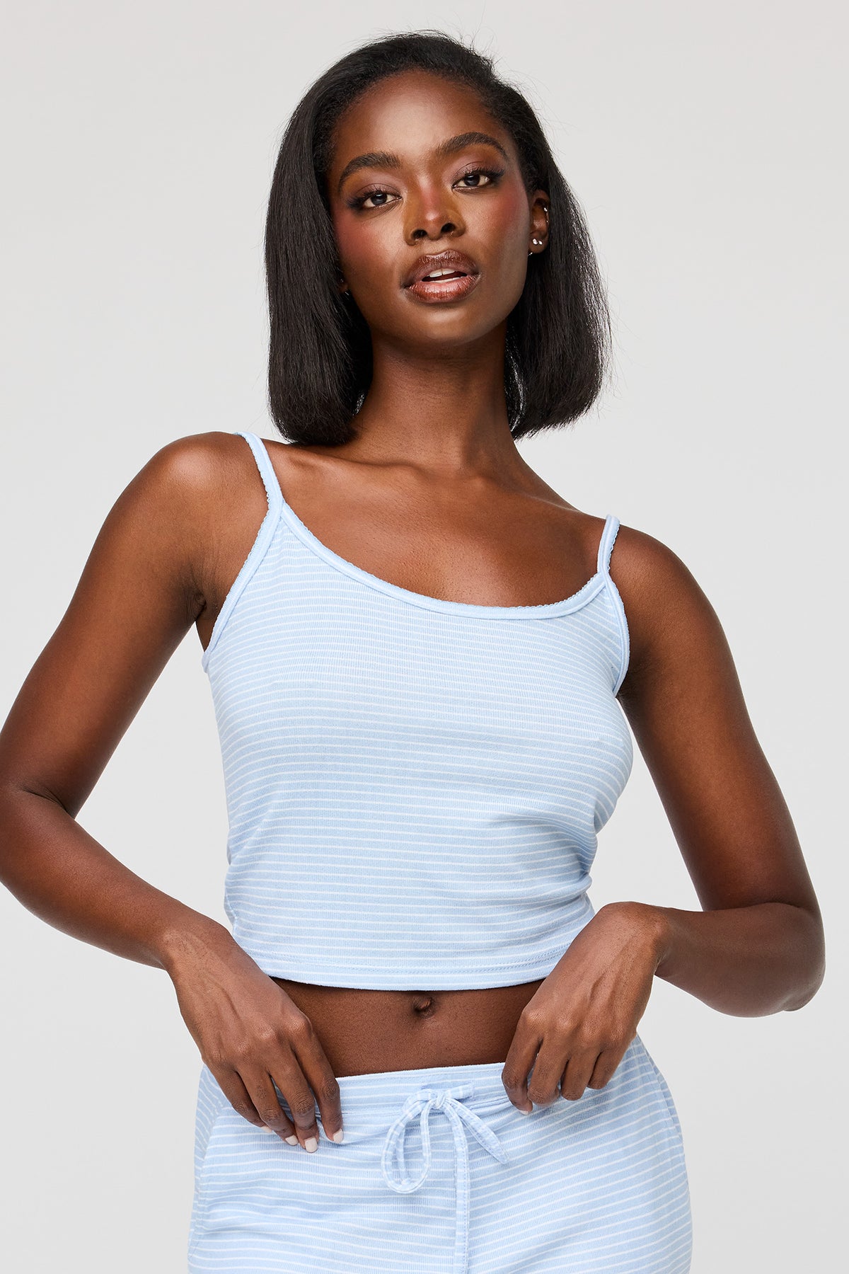 Alt View 2. Cami & Pant Printed Pajama Set - Light Blue
