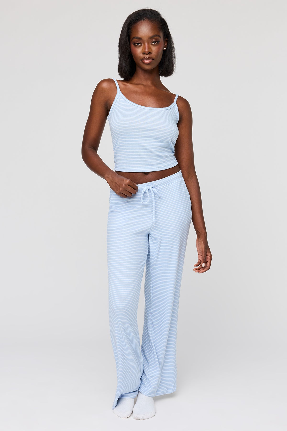 Cami & Pant Printed Pajama Set - Light Blue