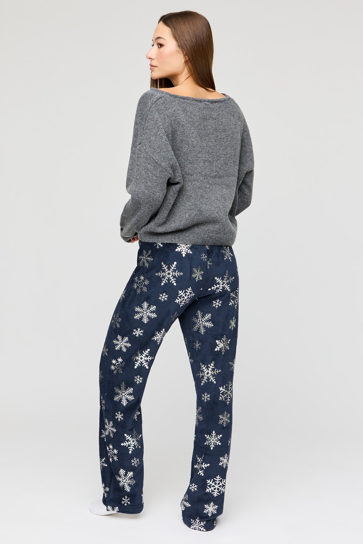 Alt View 3. Plush Christmas Pajama Pant - Black