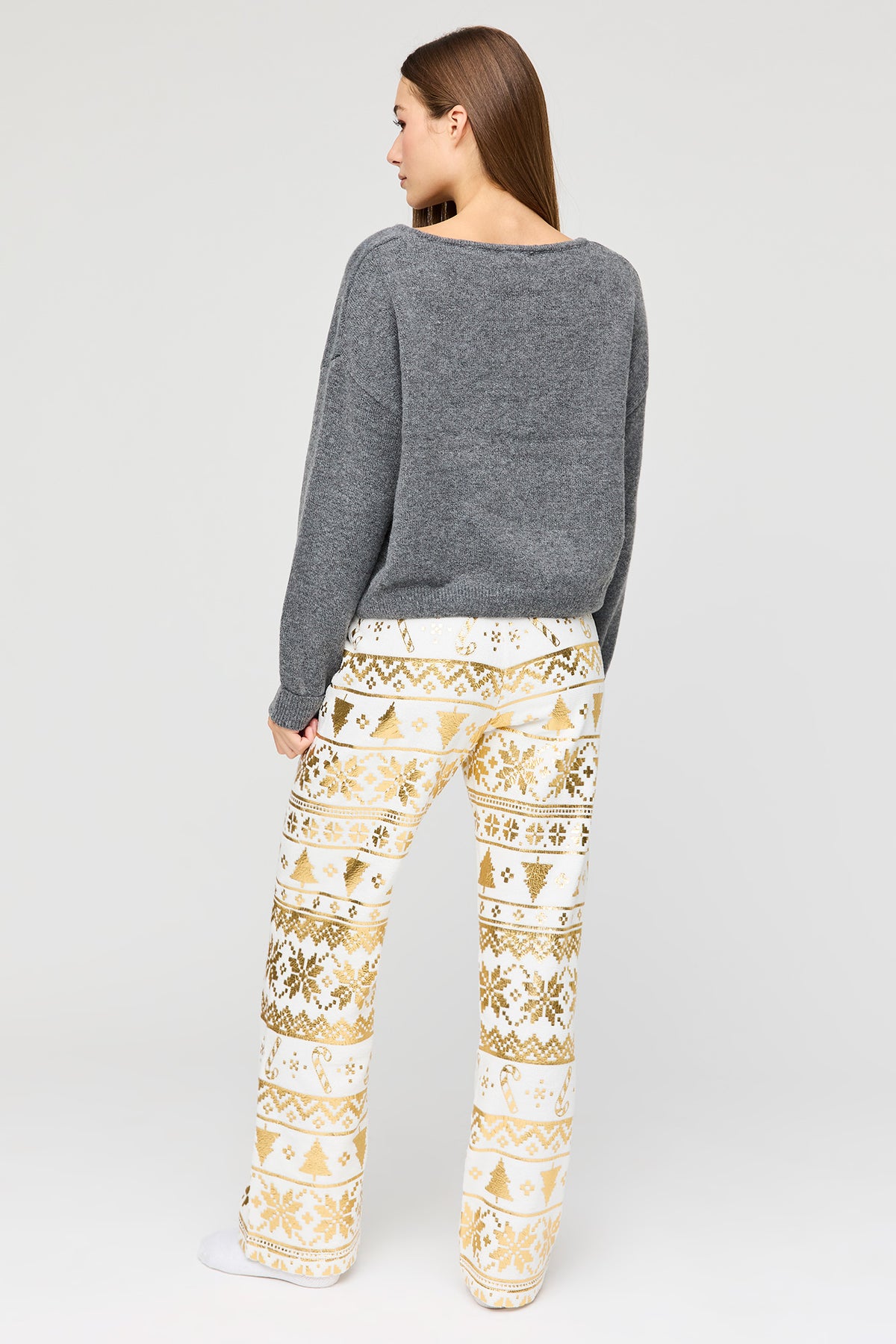 Alt View 3. Plush Christmas Pajama Pant - Green